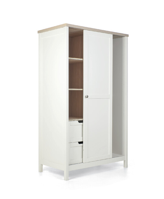 Harwell 4 Piece Cotbed with Dresser Changer, Wardrobe, and Essential Pocket Spring Mattress Set- White image number 22