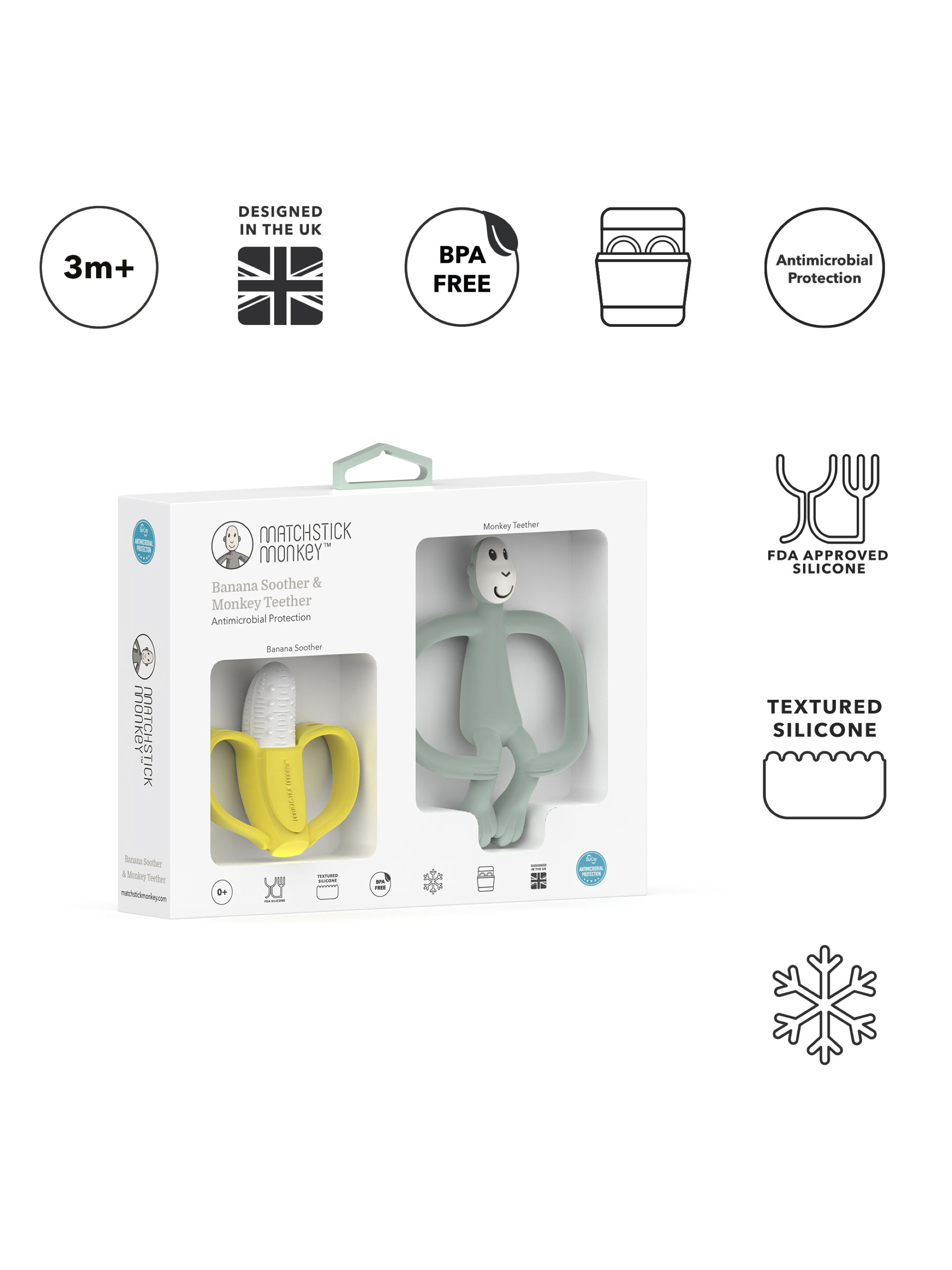 Matchstick Monkey Banana & Monkey Teether Gift Set image number 2