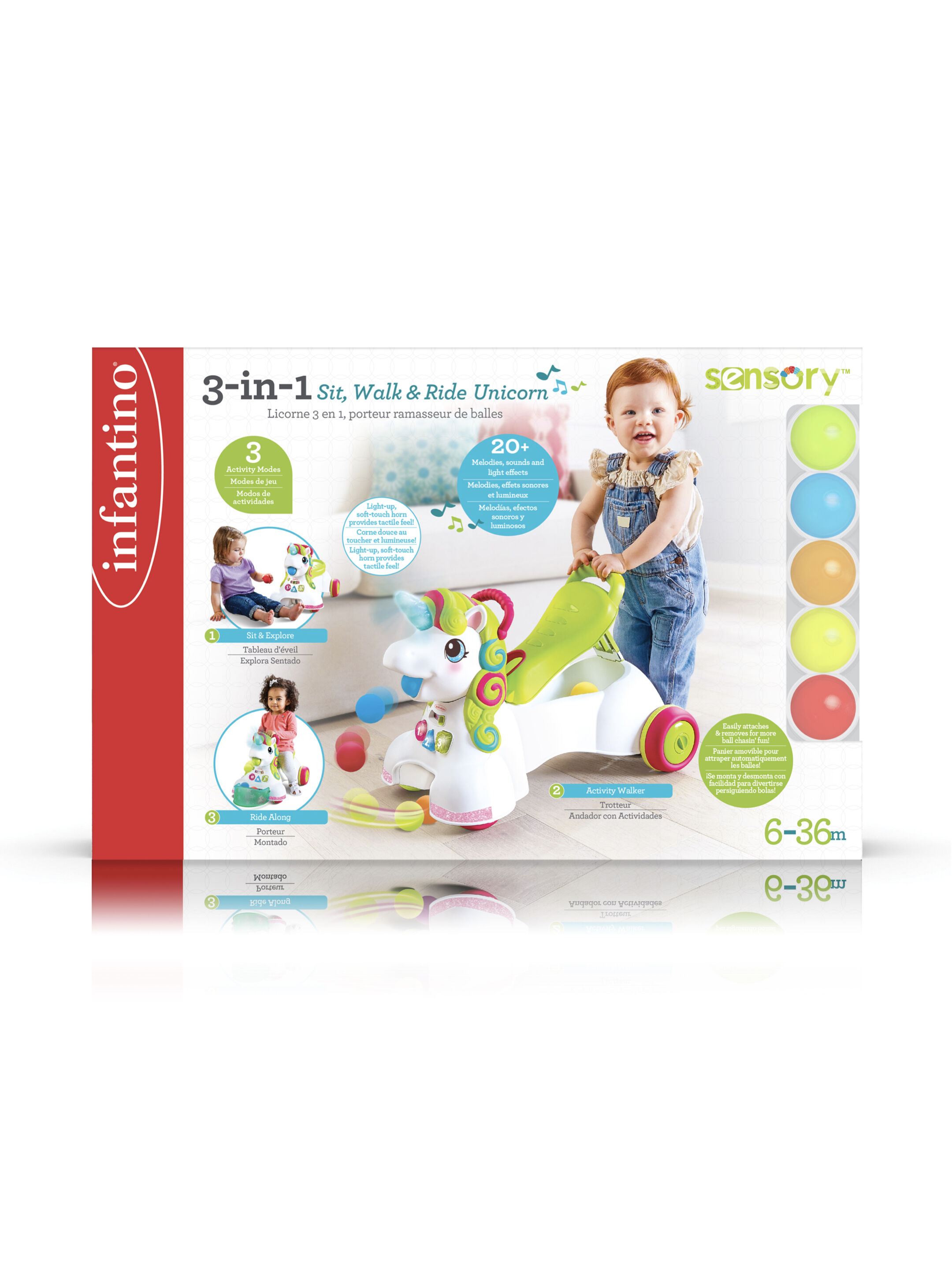 Infantino Infantino-3-In-1 Sit, Walk & Ride Unicorn image number 4