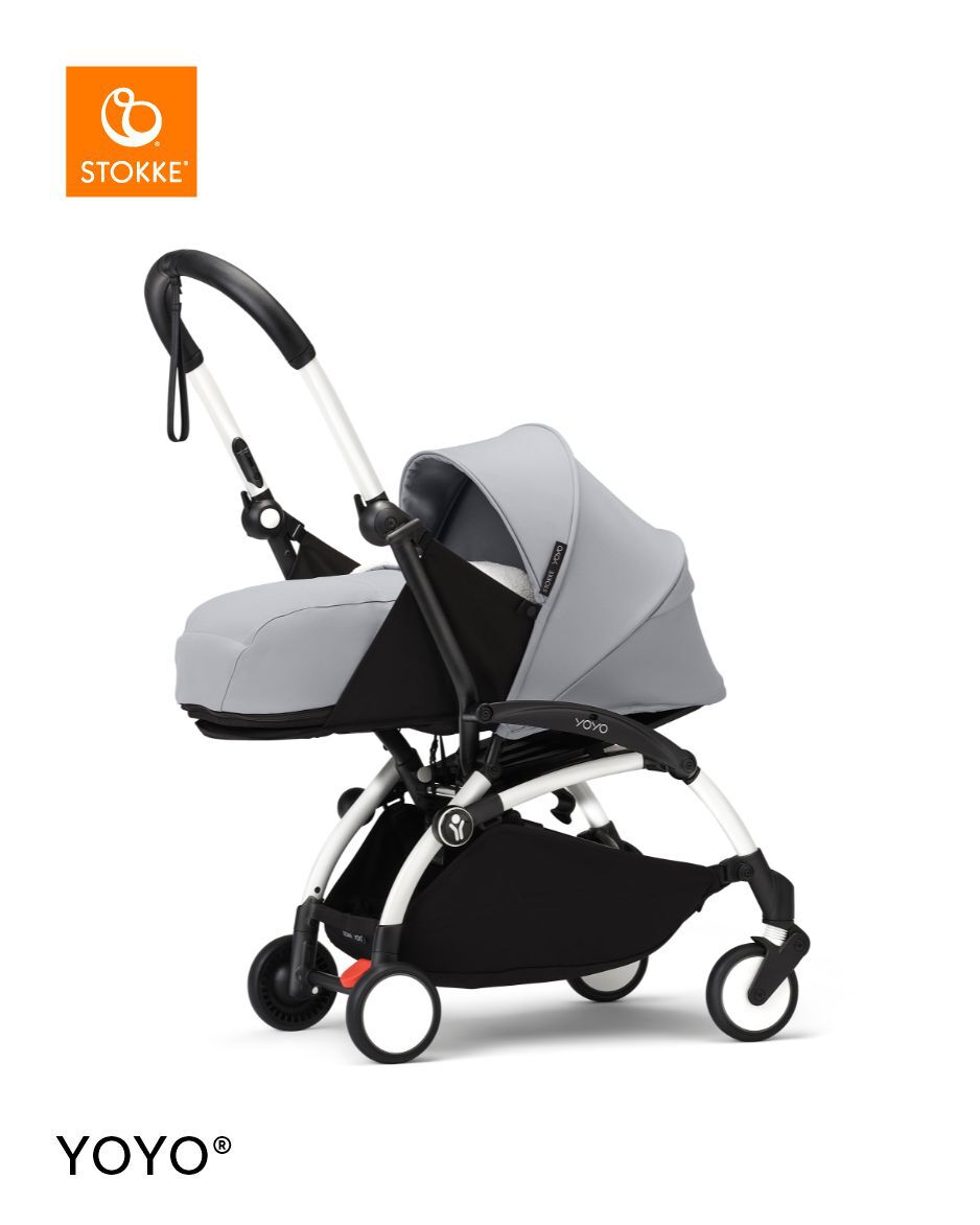Stokke YOYO3 White Frame with 0+ Newborn Pack - Stone & Cup Holder (3 Pieces) image number 2