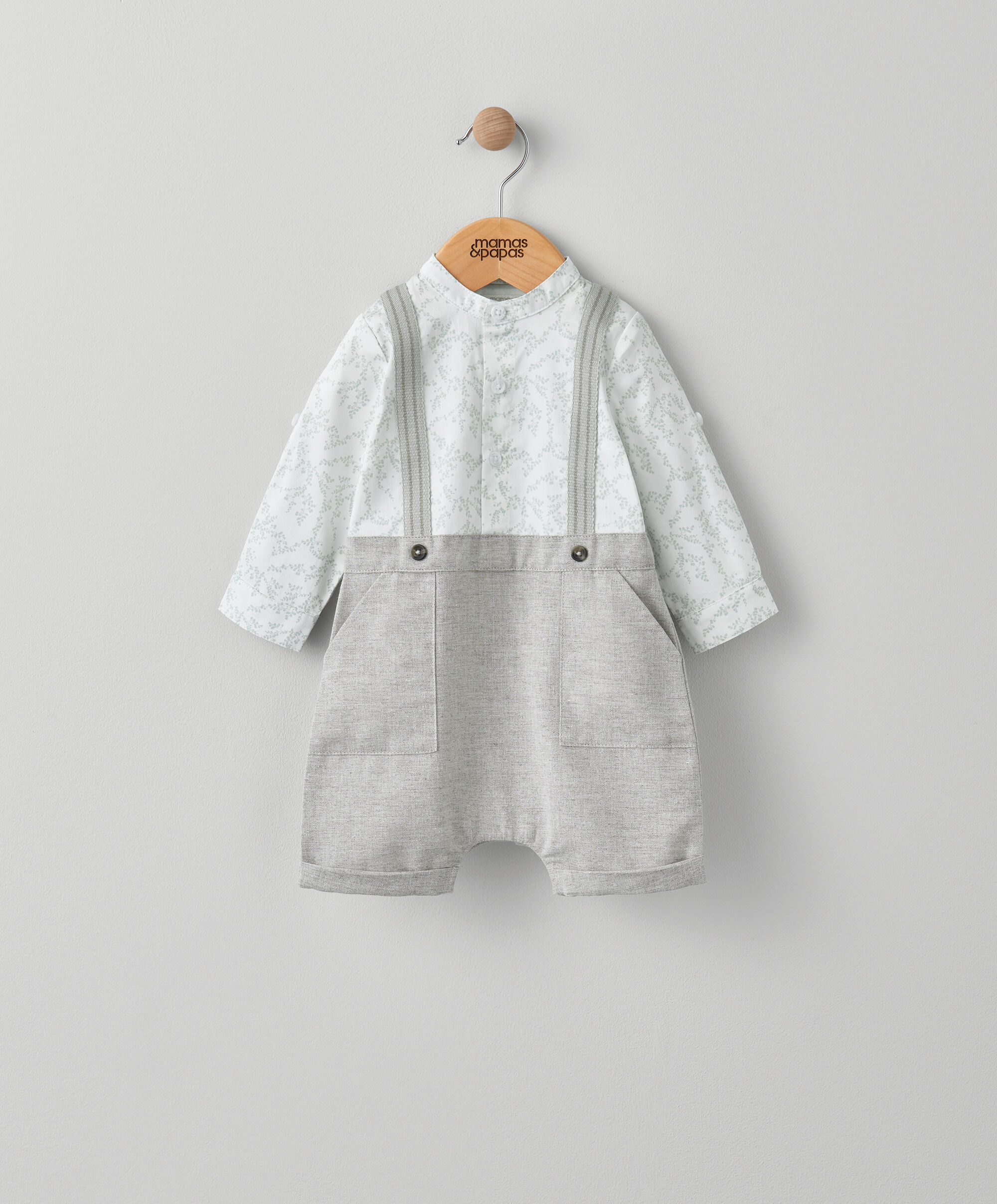 Leaf Print Mock Romper image number 1