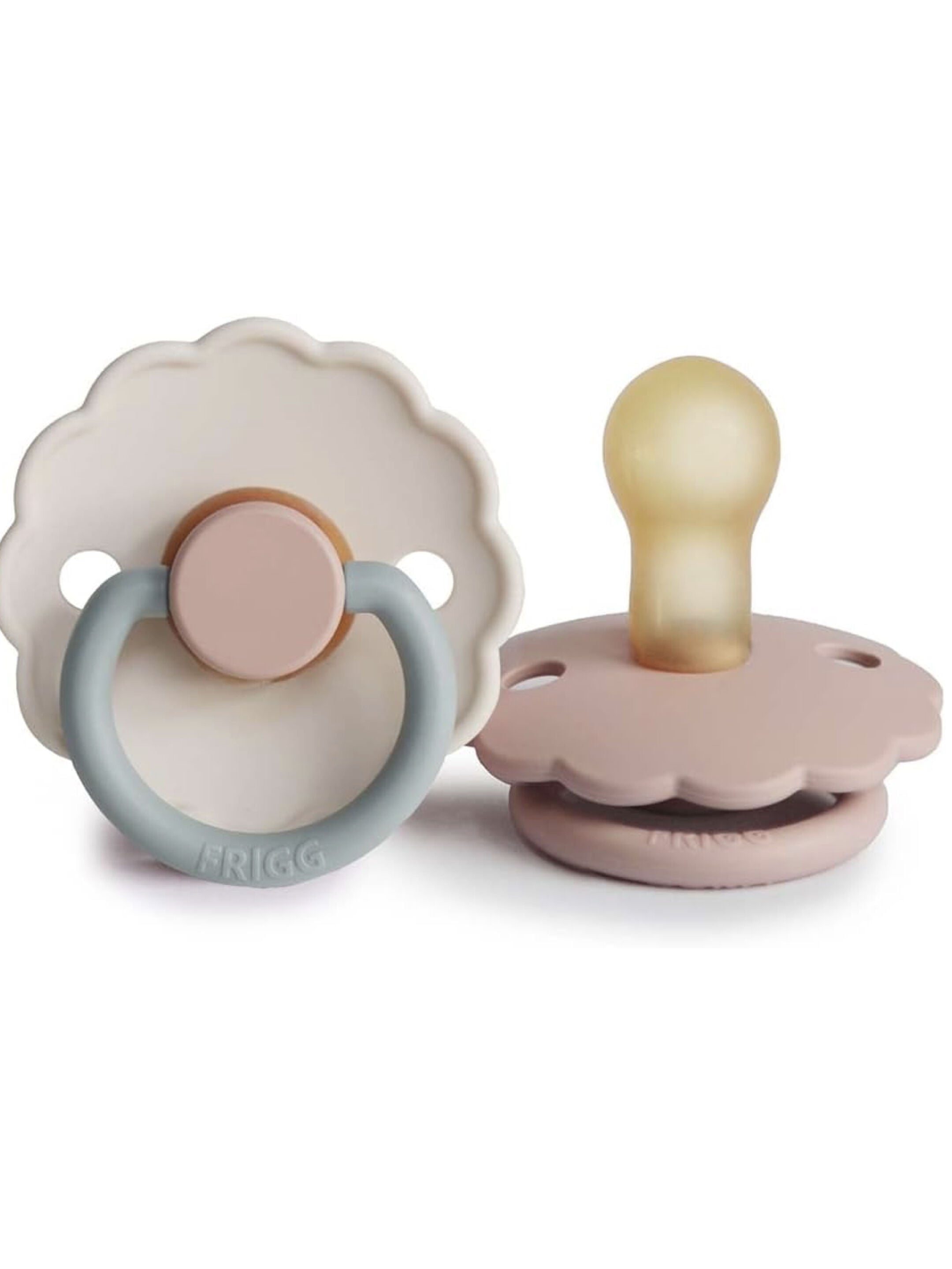 FRIGG Daisy Latex Baby Pacifier 0-6M 2-Pack Blush/Cotton Candy - Size 1