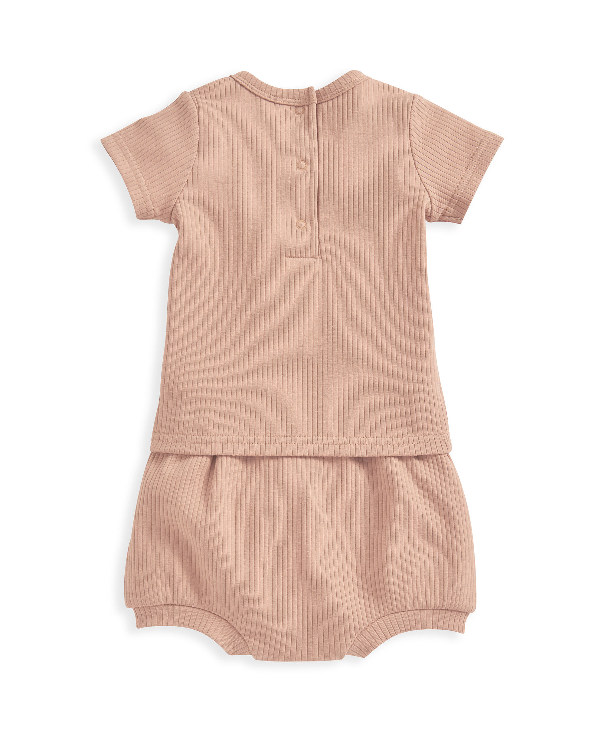Terracotta Ribbed Short Set - 2 Piece Set image number 3