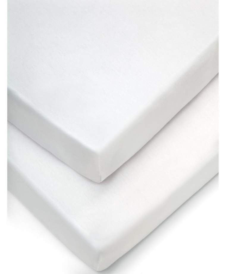 Cotbed Fitted Sheets (Pack of 2) - White