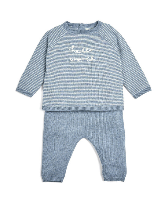 Blue Hello World Knitted Set - 2 Piece image number 1