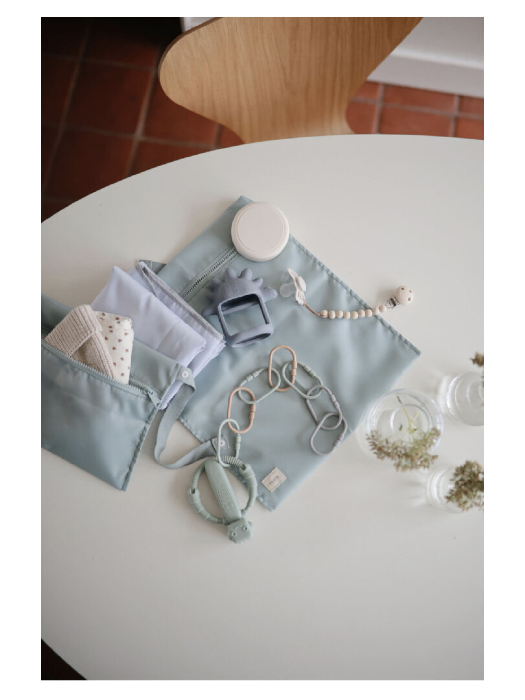 Mushie Pacifier Clips Halo Cadet Blue image number 5