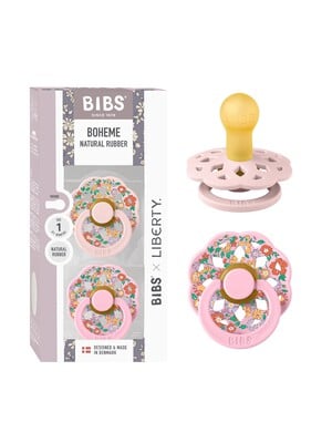 BIBS X Liberty Pacifier Boheme 2 Pack Oscar Meadow Latex Size 1 Blossom Mix