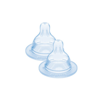 Mam Baby Teat Size 0 Silicone Teat/Spout - 0 M+ | Clear Clear - Pack of 2