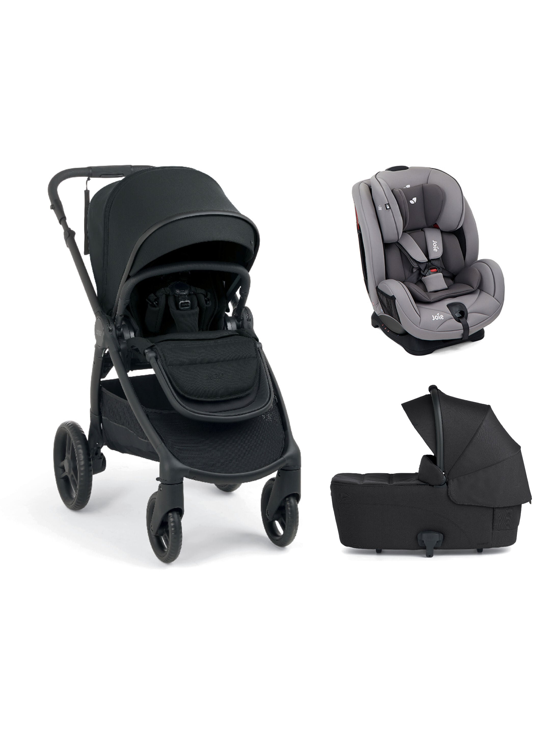 Ocarro 2 Pushchair and Carrycot Bundle with Joie Stages Car Seat (3 Pieces) - Eclipse