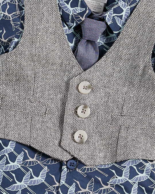 Knitted Waistcoat, Shirt, Trouser & Bow Tie Set image number 6