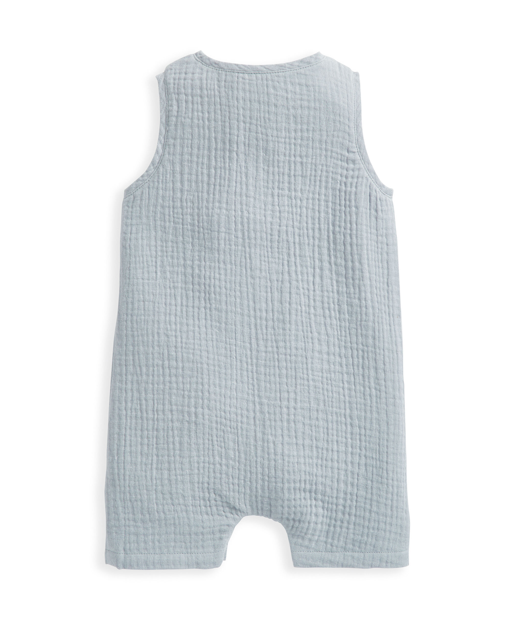 Blue Crinkle Sleeveless Romper image number 3