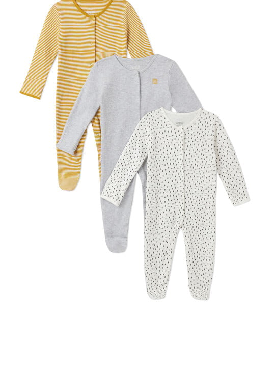 Stripes and Spots Sleepsuits 3 Pack image number 1