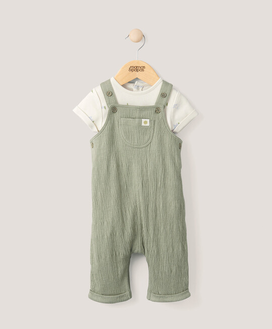 Adenture Bodysuit & Dungarees Outfit Set image number 1