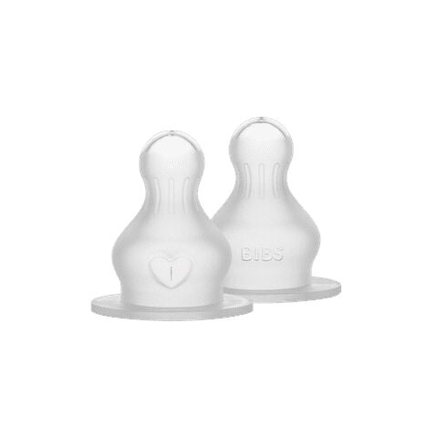 BIBS Baby Bottle Nipple Round Silicone 2 Pack Slow Flow image number 1
