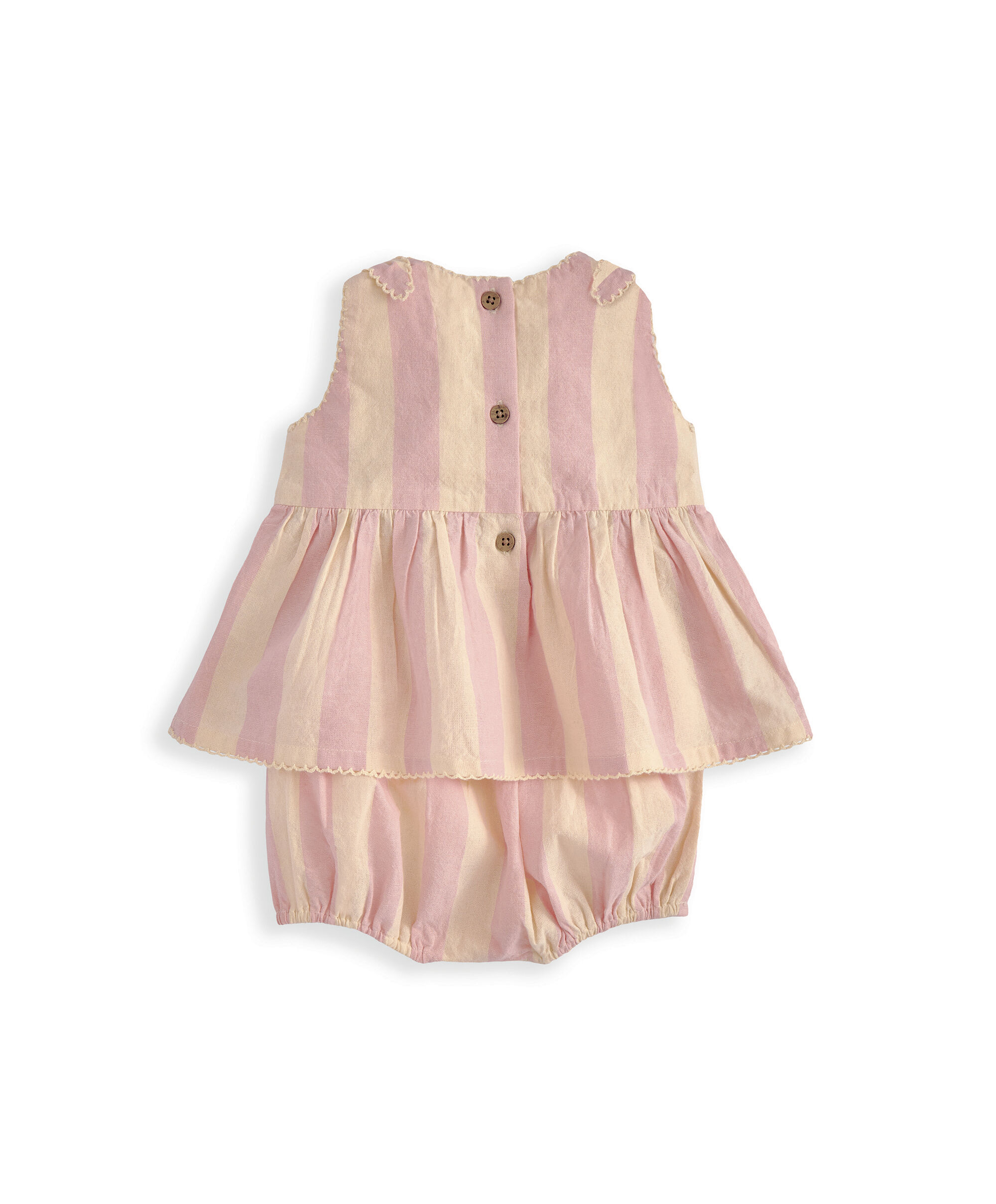 Stripe Embroidered Top and Bloomers Outfit Set image number 3