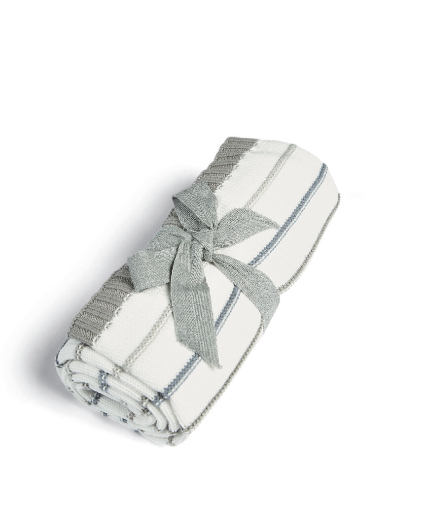 Blanket Knitted - Blue Stripe image number 2