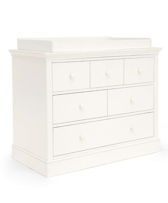 Oxford Wooden 6 Drawer Dresser & Baby Changing Unit - White image number 5
