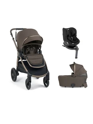 Ocarro 2 Pushchair and Carrycot Bundle with Joie i-Spin 360 Car Seat (3 Pieces) Shale - Crema