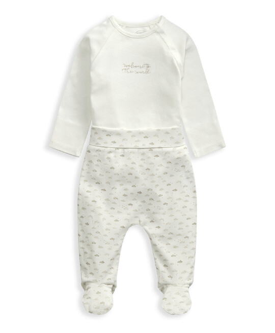 2 piece Welcome To The World Top & Cloud Legging Set image number 2