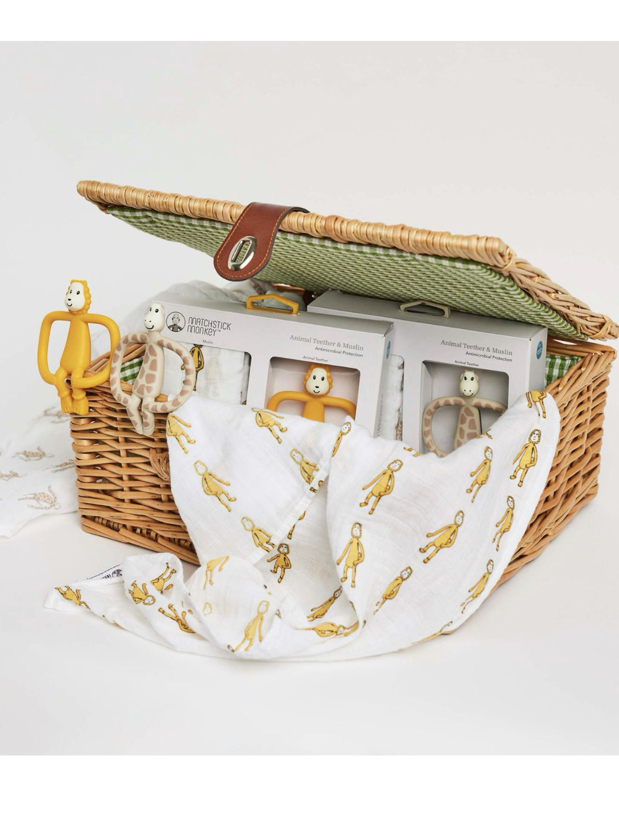 Matchstick Monkey Animal Teether & Muslin Gift Set image number 3