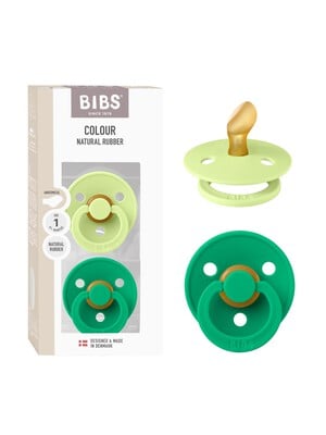 BIBS Pacifier Colour 2 pack Latex Size 1 Matcha/Cactus