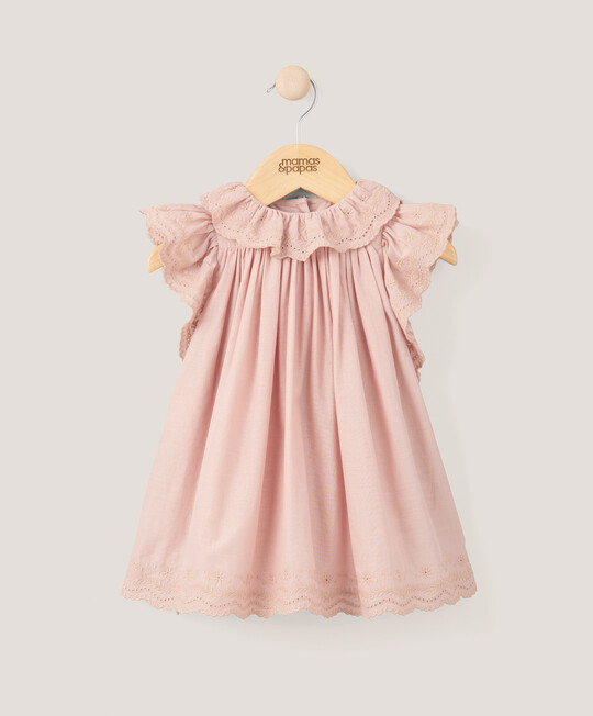 Broderie Frill Dress - Pink image number 1