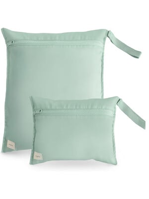 Mushie Water Resistant Wet Bag- 2 Pack (Roman Green)