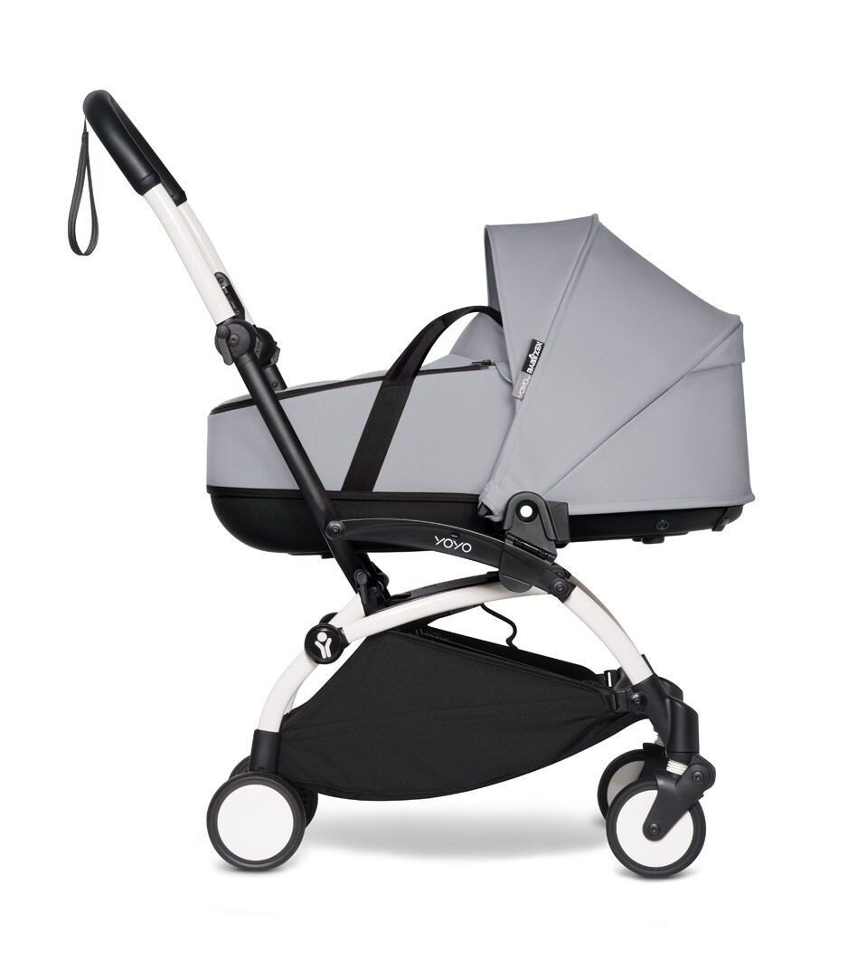 YOYO2 Stroller White Frame with Stone Bassinet image number 2
