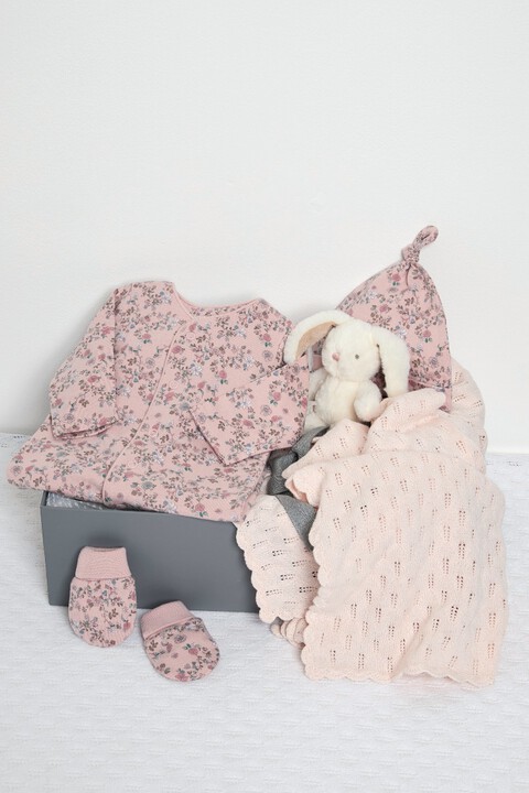 Bundle Of Joy Girls Gift Set with Blanket, Soft Toy and All-in-One - Pink image number 5