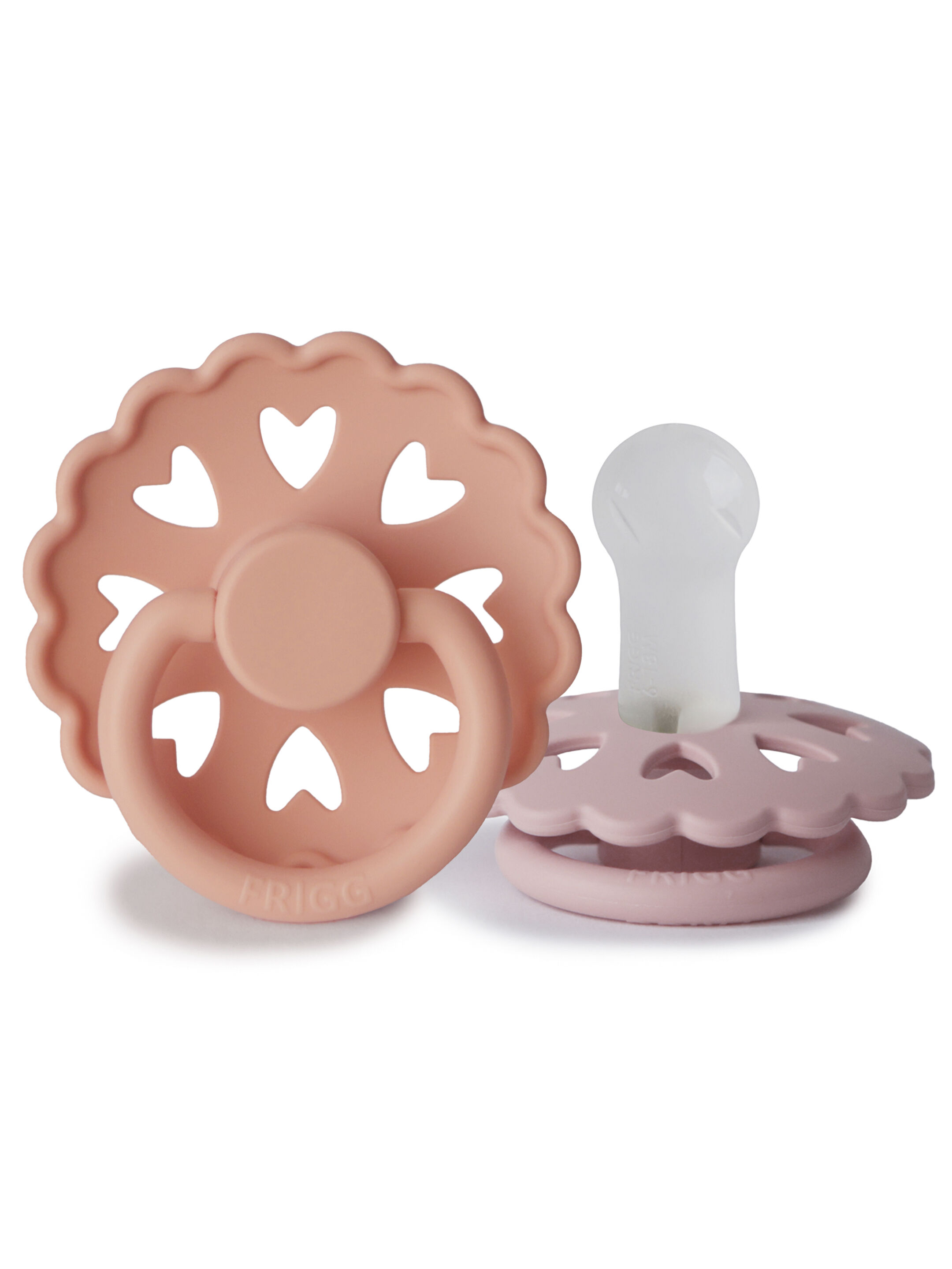FRIGG Fairytale Silicone Baby Pacifier 6-18M 2-Pack Pretty in Peach/Primrose - Size 2 image number 1