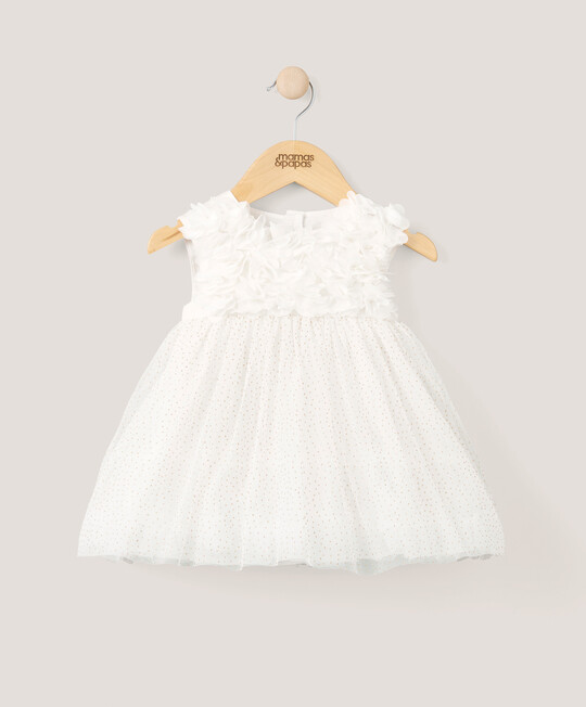 Eid 3D Flower Dress - White image number 1