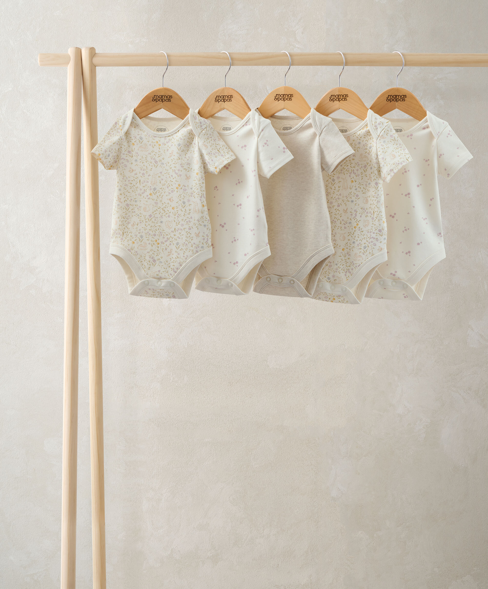 Bunny Short Sleeve Bodysuits (Pack of 5) 