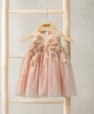 3D Floral Dress - Pink