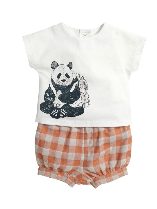 Panda T-Shirt & Woven Shorts Set image number 1