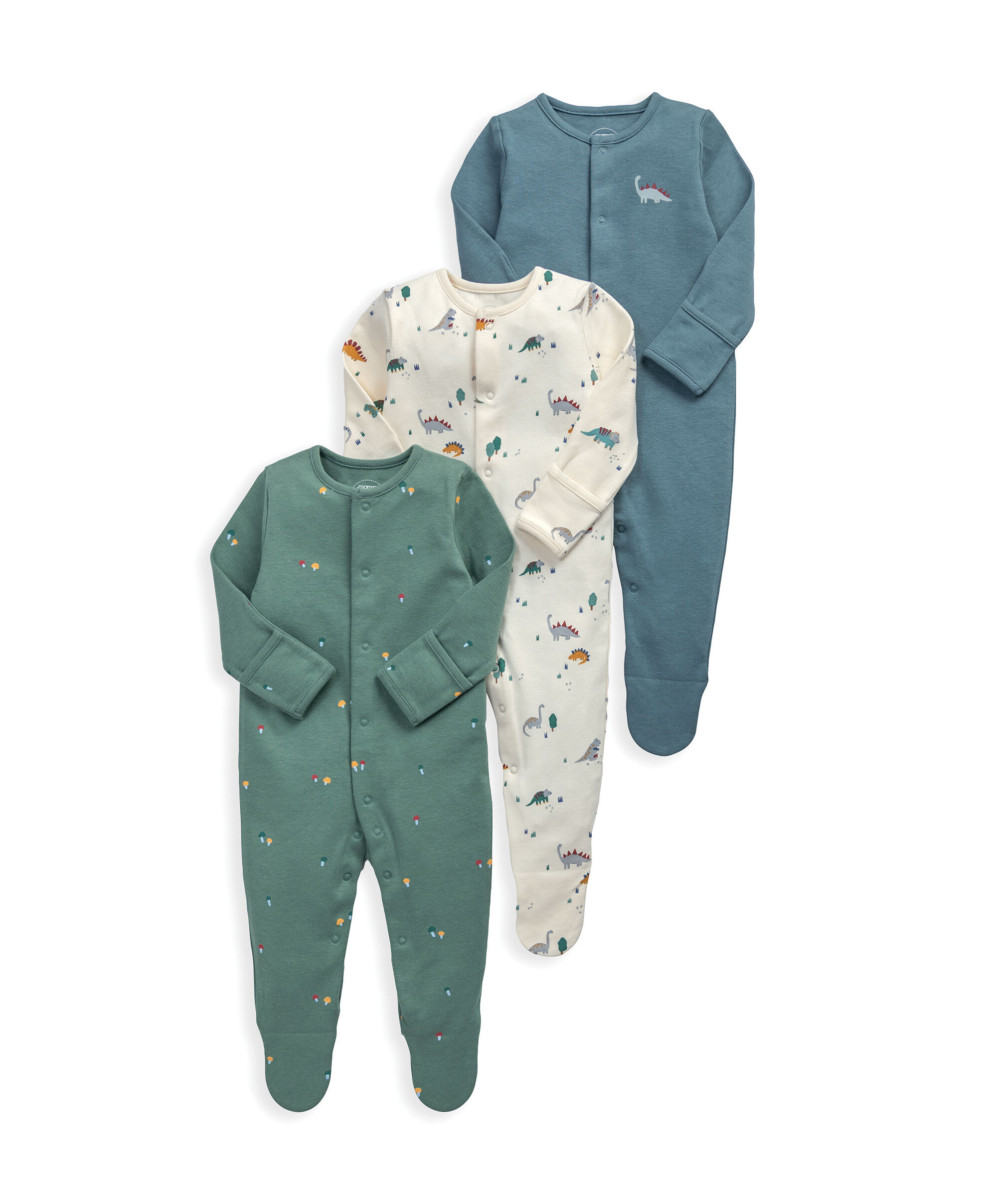 Dinosaurs Sleepsuits (Pack of 3) image number 2
