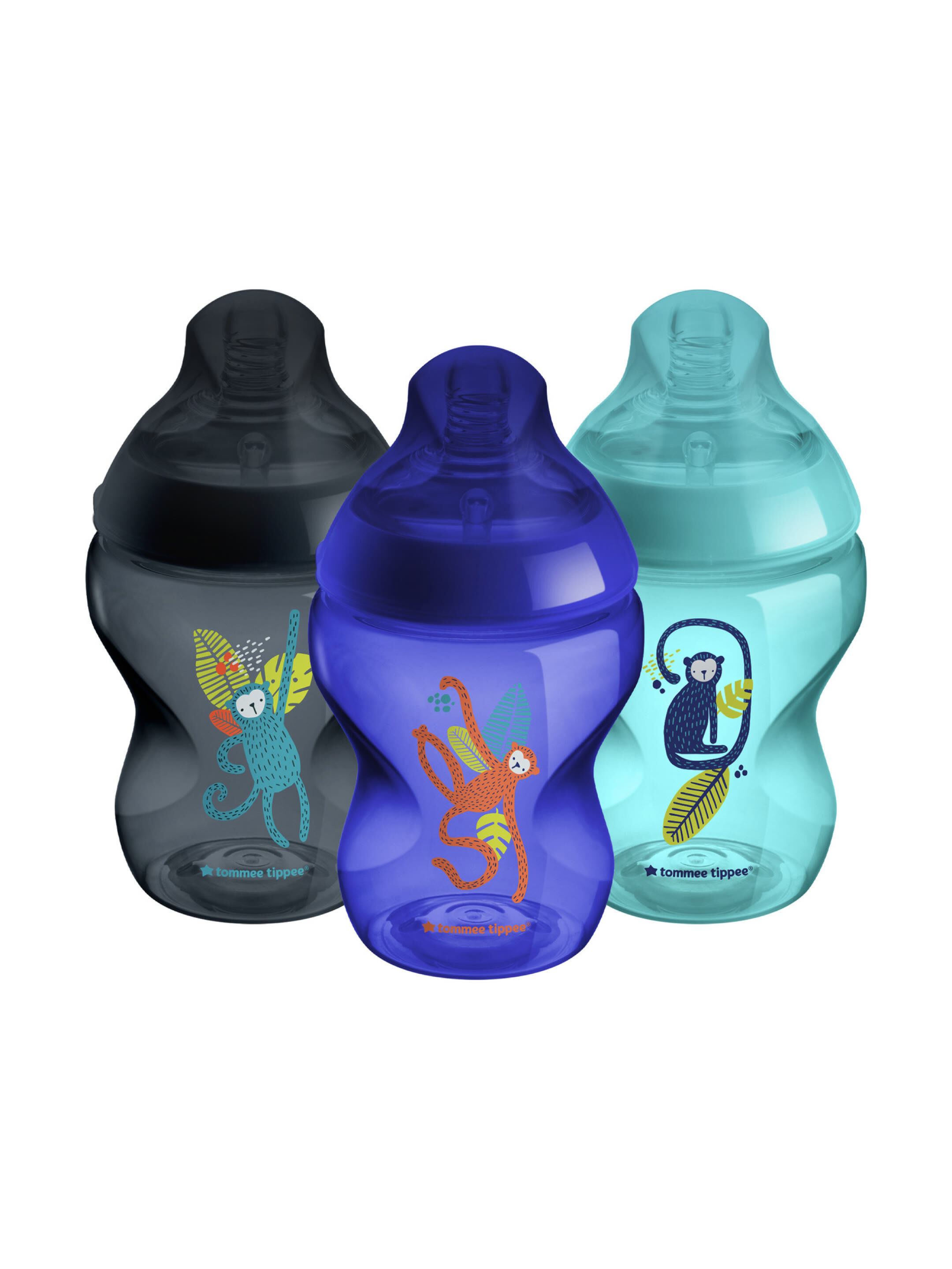 Tommee Tippee Closer to Nature Baby Bottles Blue - Pack of 3 (260 ml) image number 1