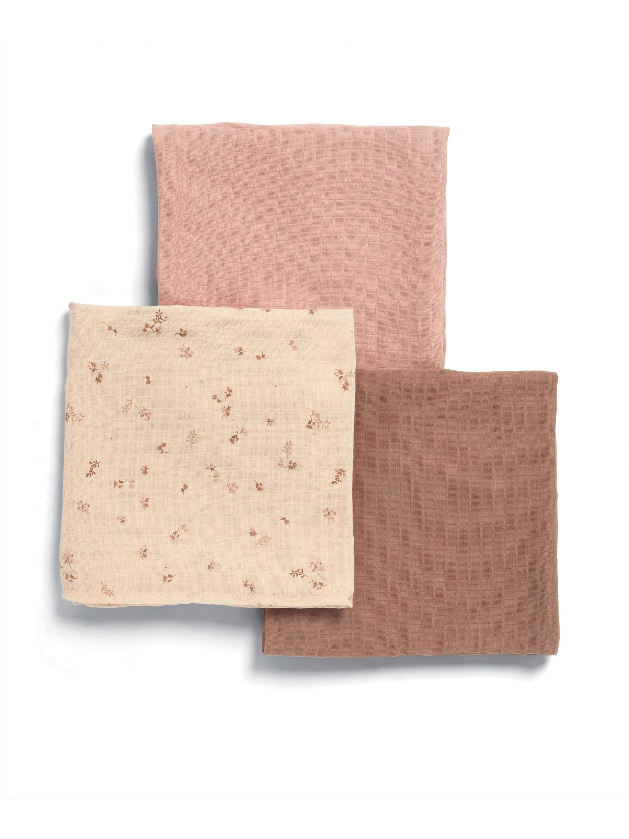 Snuggle Gift Set - Pink Cellular Blanket with Pink Bunny Soft Toy & Wildflower Muslin Squares image number 7