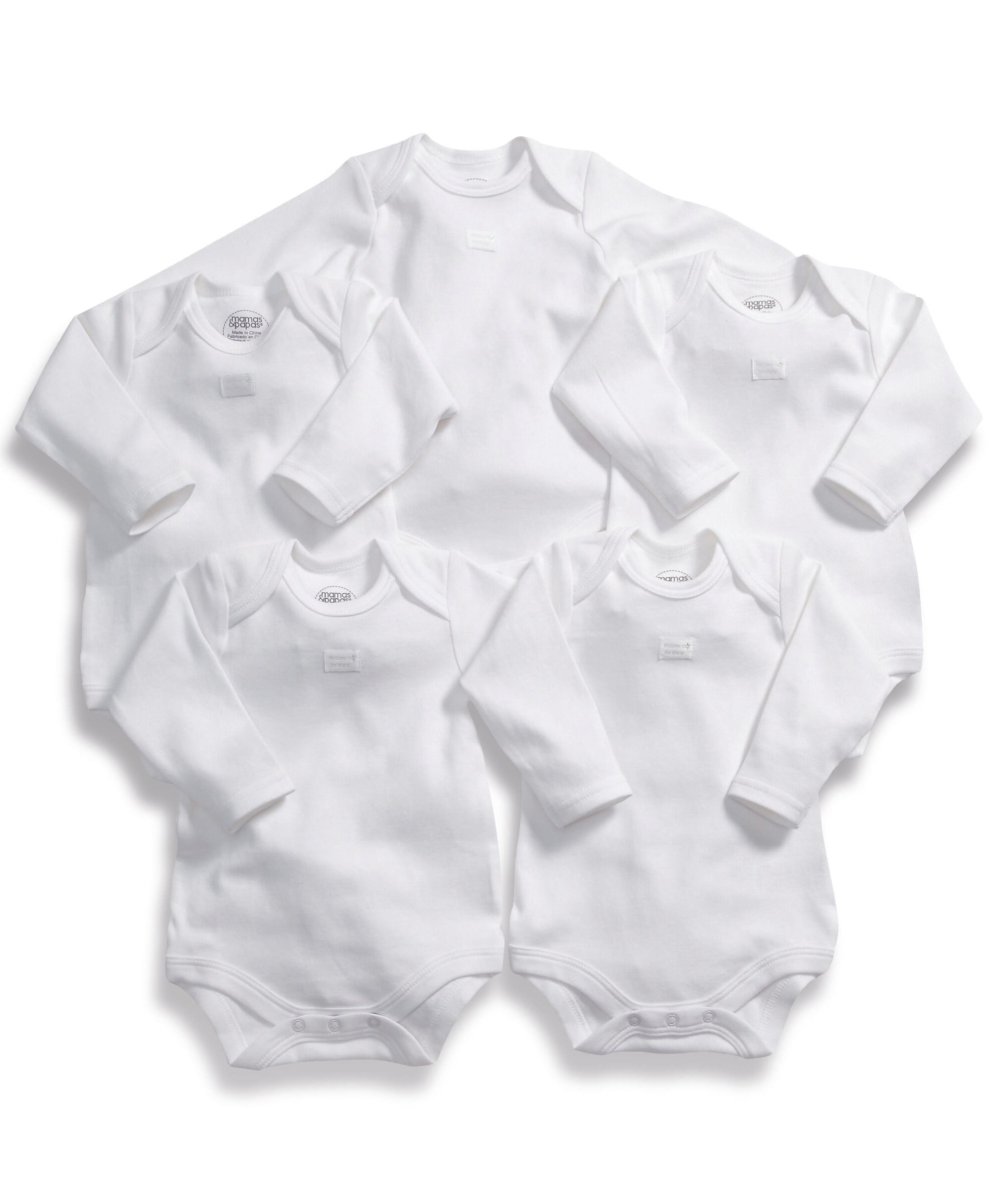 Cotton Long Sleeve Bodysuits 5 Pack image number 1