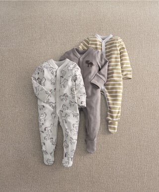 3Pk Hobby Horse Sleepsuits