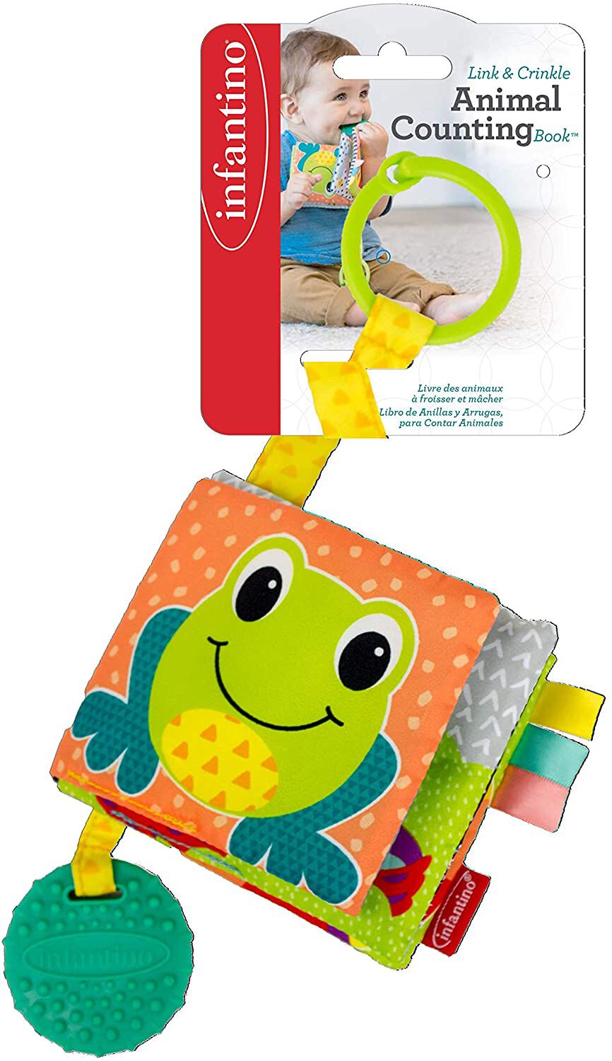 Infantino link & crinkle animal counting book