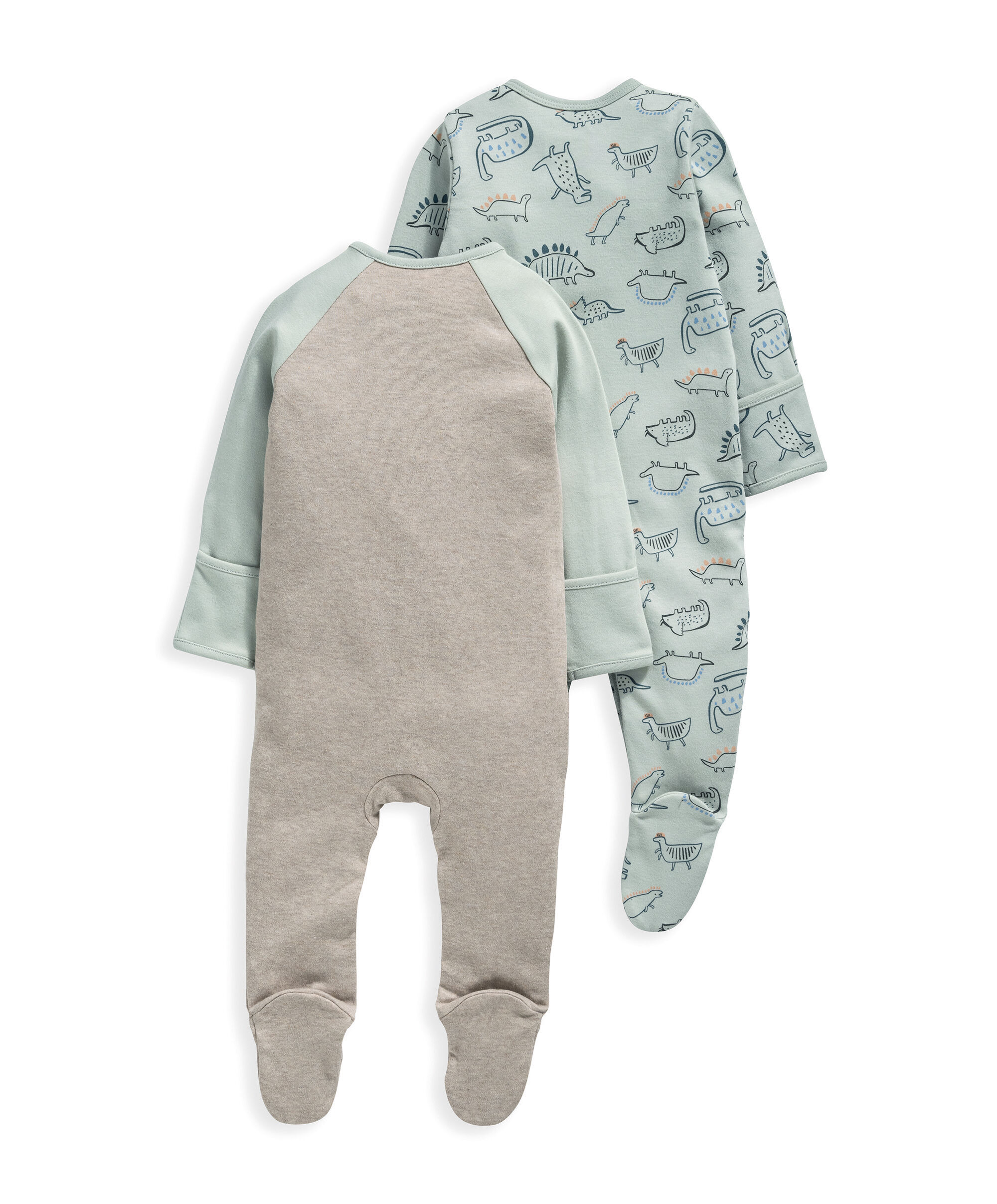 2 Pack Dinosaur Sleepsuits image number 3