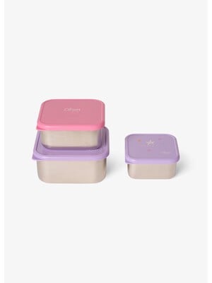 Citron Stackable Stainless steel Lunchbox - Set of 3 - Mermaid