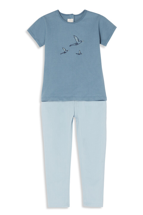 Embroidered T-Shirt & Trouser Set image number 1