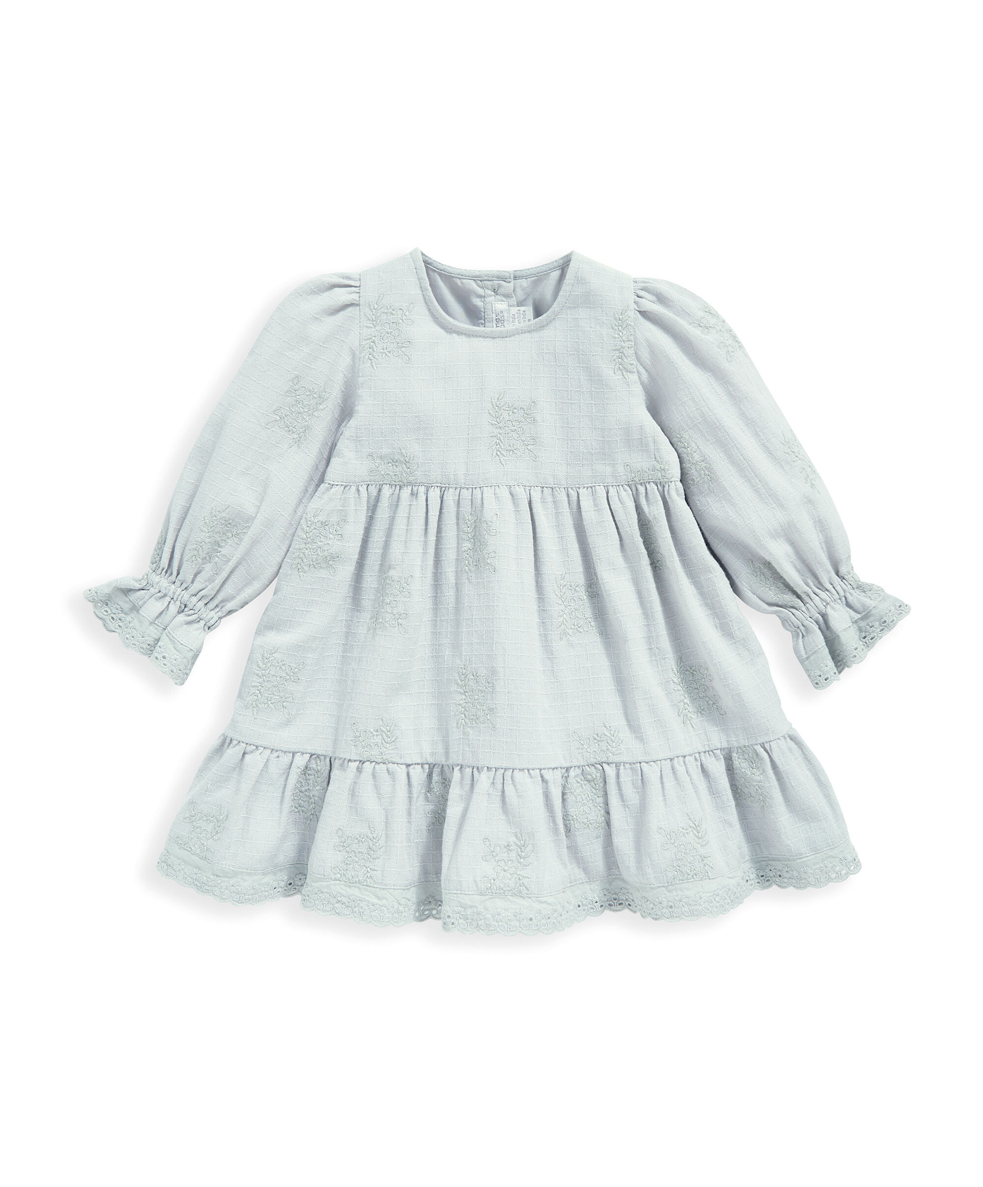 Green Long Sleeve Embroidered Dress image number 2