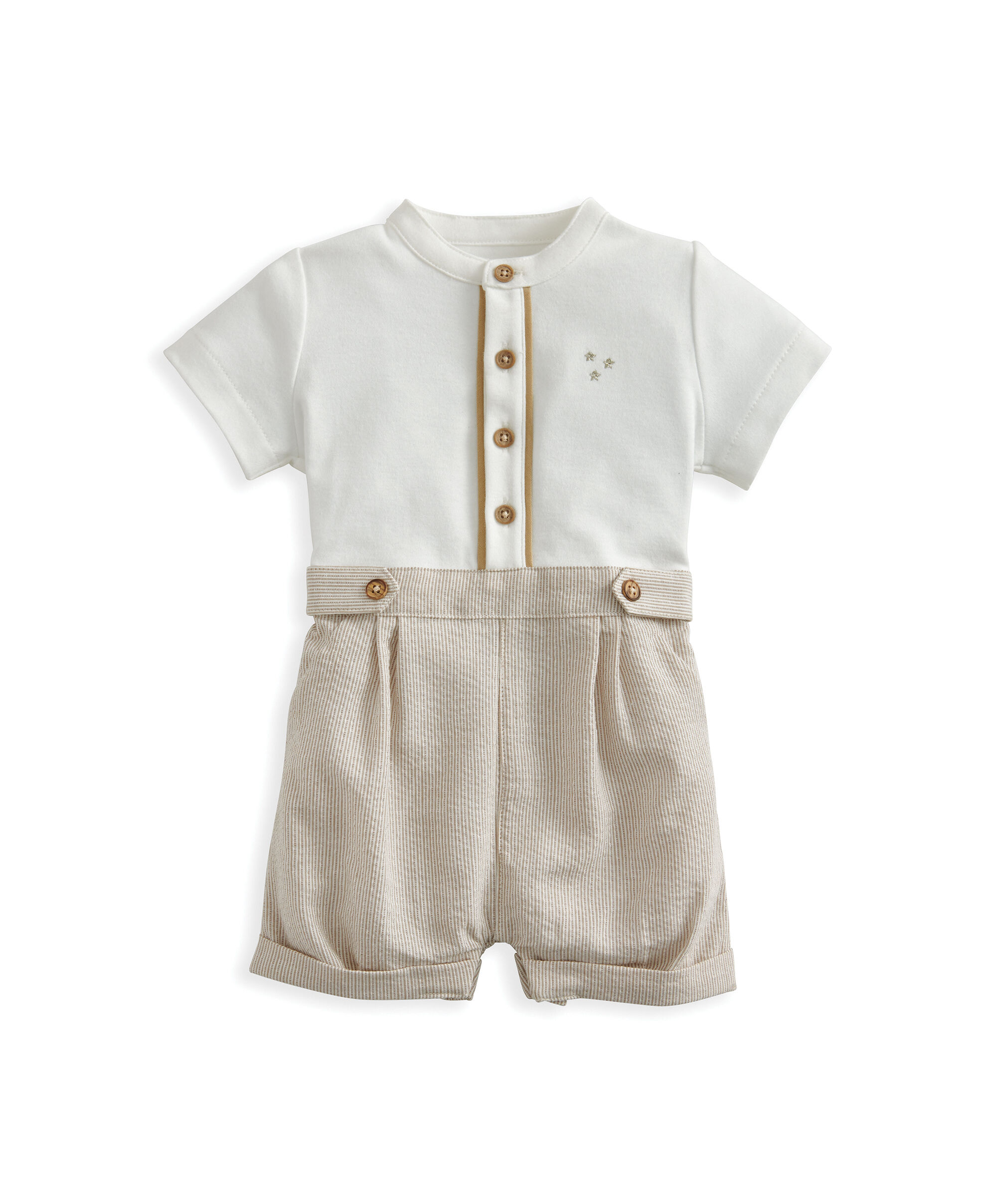 Stripe Mock Shortie Romper image number 2