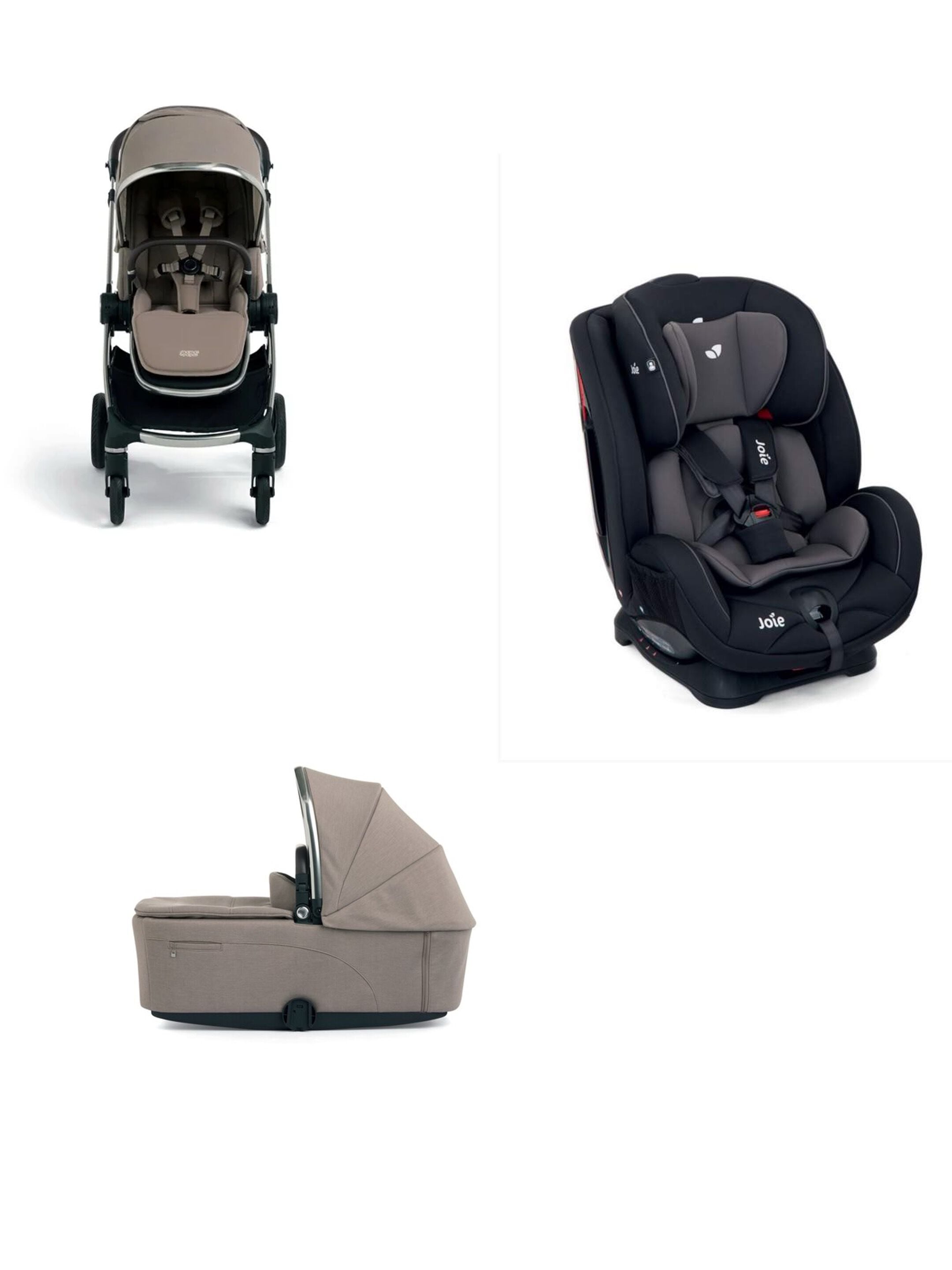 Vardo Noir Pushchair 3 Piece Bundle with Joie Stages Car Seat Coal - Noir
