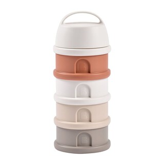 Beaba Formula Milk Container 4 Compartments Cotton White Terracotta