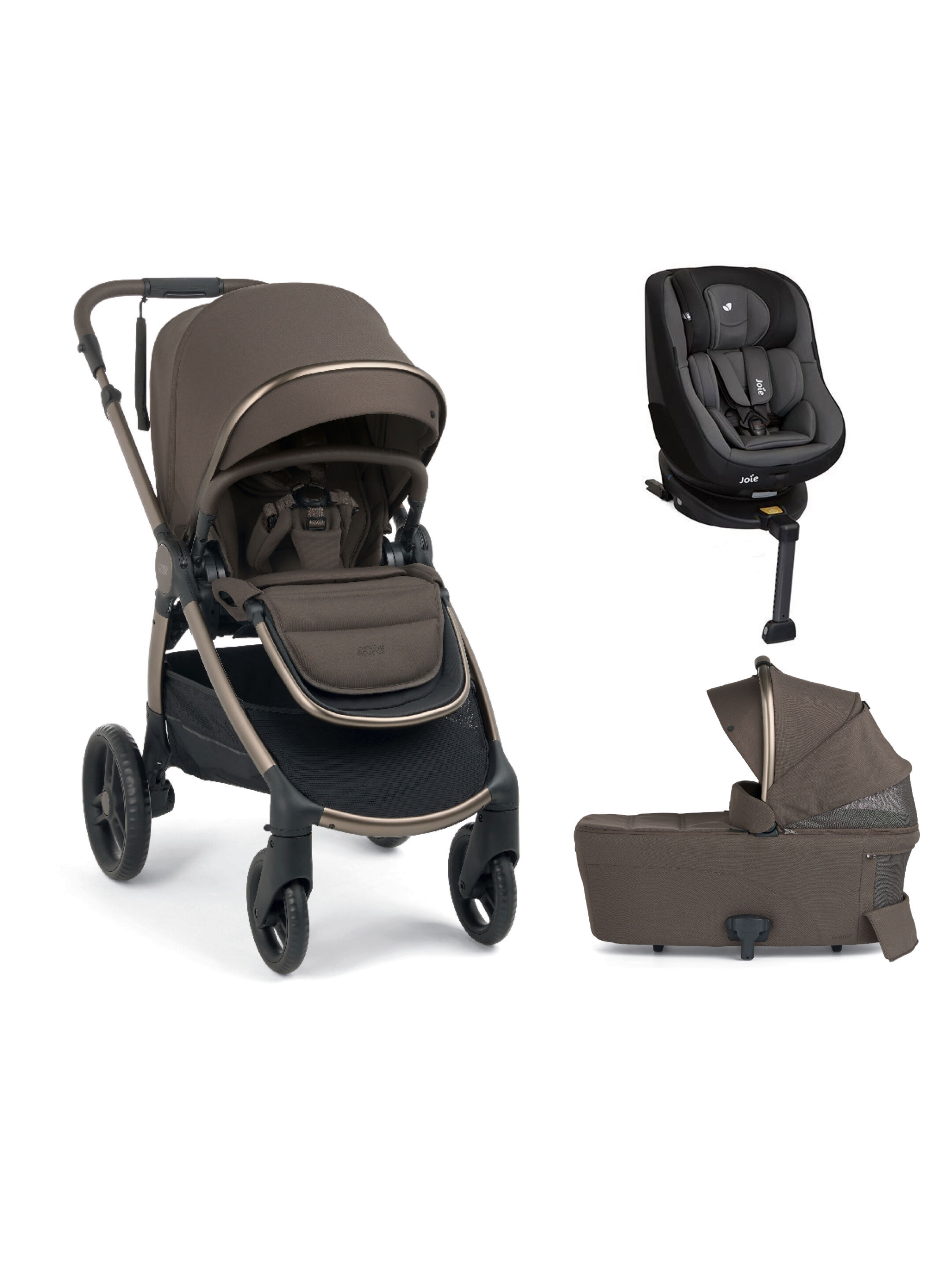 Ocarro 2 Pushchair and Carrycot Bundle with Joie SPIN 360 (3 Pieces) - Crema image number 1