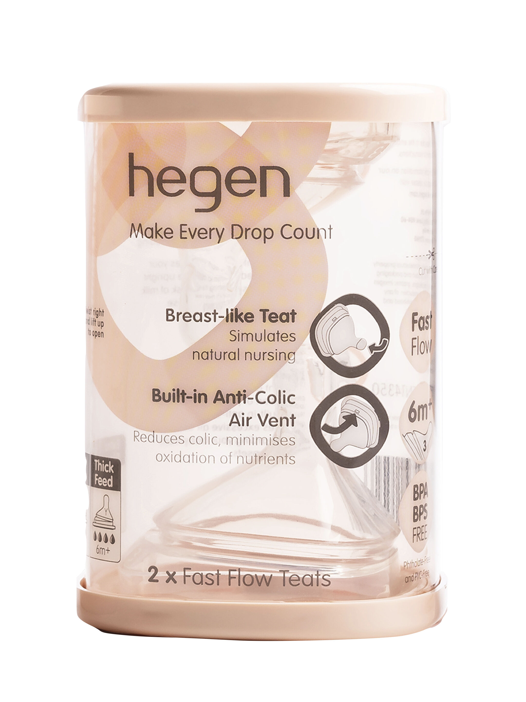 Hegen Teat Fast Flow (2-pack) - 6 months+