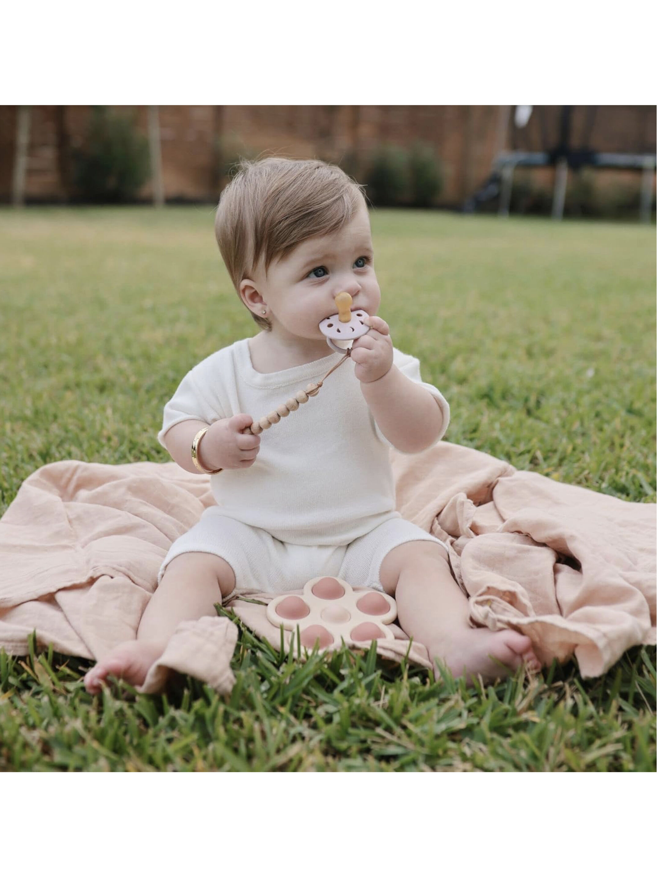 FRIGG Moon Phase Silicone Baby Pacifier 6-18M 2-Pack Croissant/Portobello - Size 2 image number 7